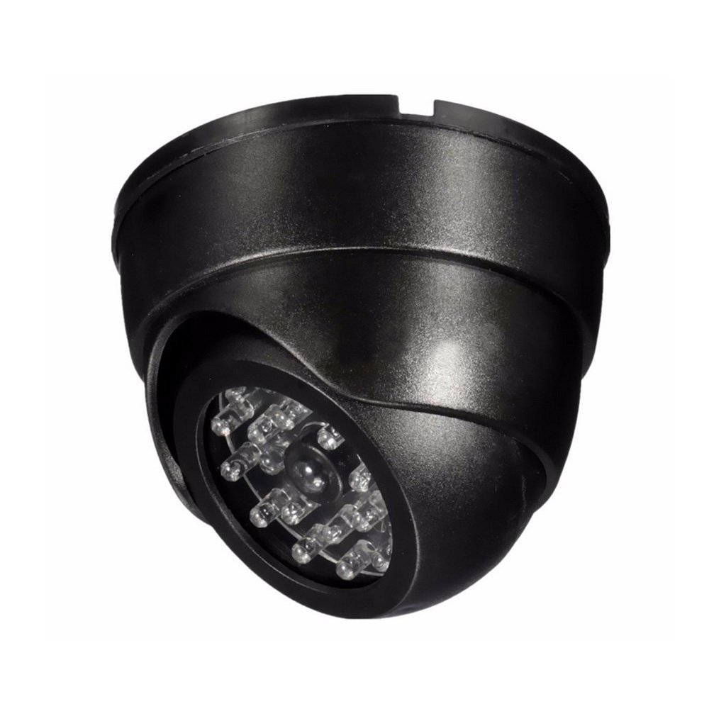 ELEAR™ 4 X Black Dome Fake Dummy Security CCTV Camera Waterproof IR 30LED Flashing Red Light Outdoor Indoor Surveillance