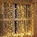 DLIUZ UL Safe 304 LED 9.8Feet Connectable Curtain Lights Icicle Lights Fairy String Lights with 8 Modes for Wedding Party Family Patio Lawn Decoration