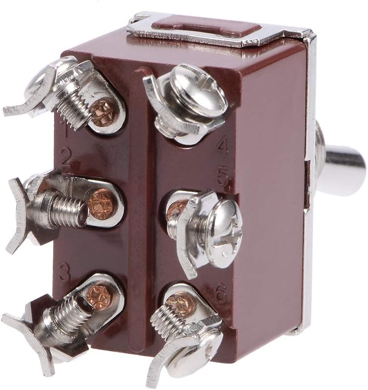 uxcell DPDT Rocker Toggle Switch Heavy-Duty 15A 250V 20A 125V 6P ON/ON Switch Metal Bat Waterproof Boot Cap Cover : Sports & Outdoors