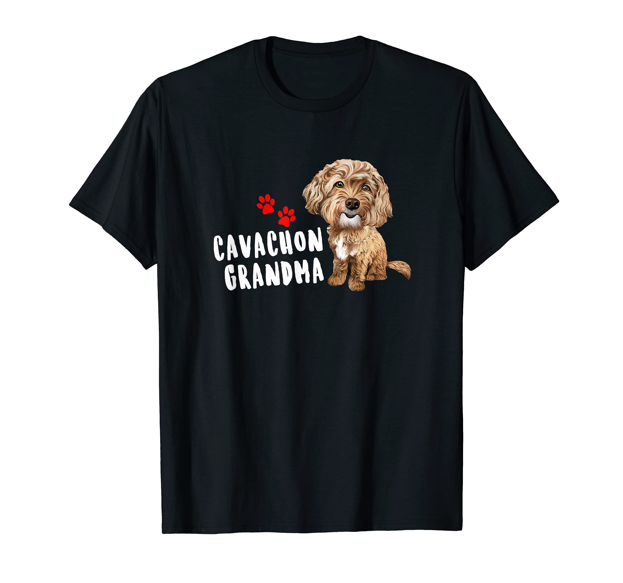 Mens Cavachon Grandma | Funny Cute Red Paws | Cute Puppy Dog T-Shirt