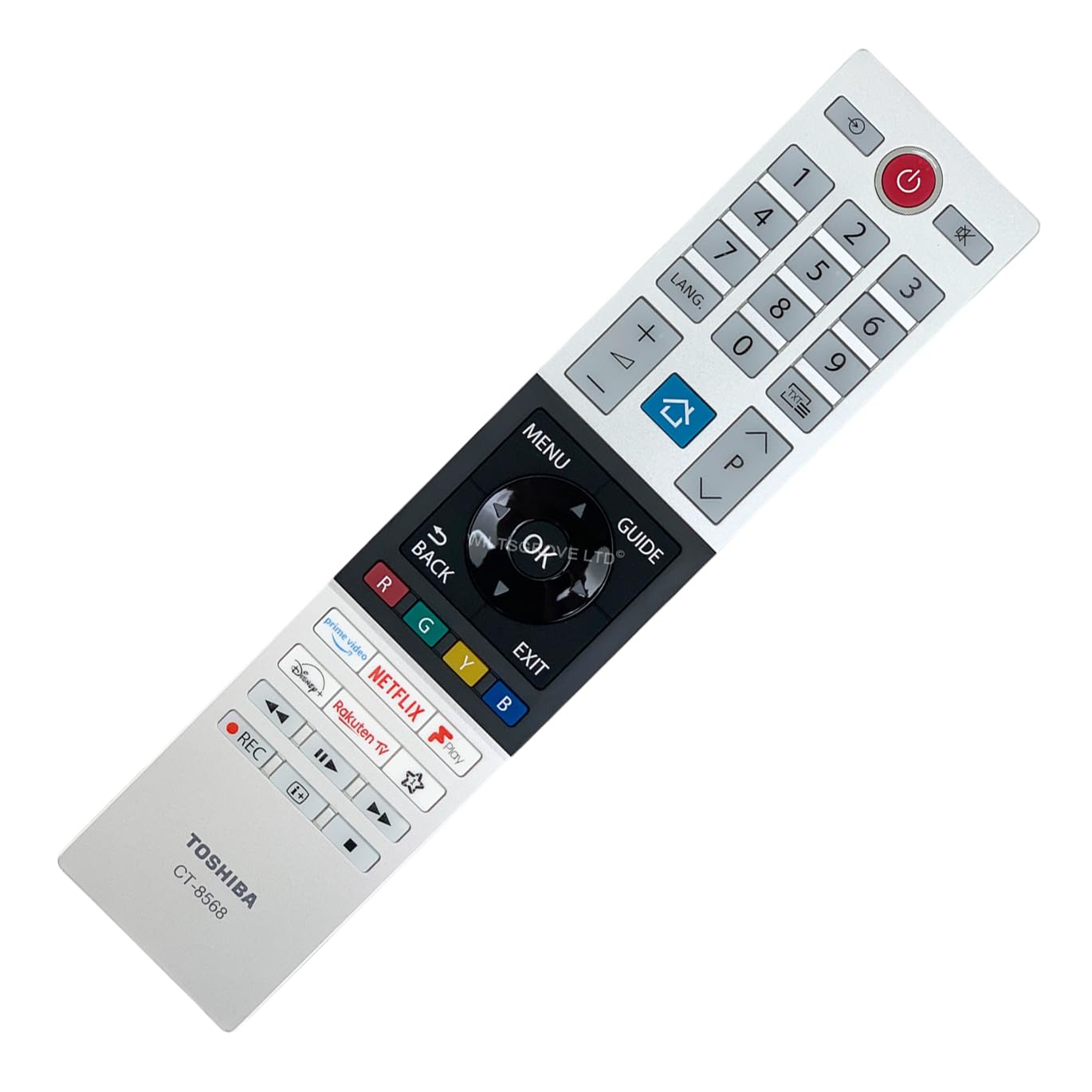 Original CT-8568 TV Remote Control Compatible with Toshiba 50UV2363DB 435UV2363DB 55UV2363DB 65UV2363DB Smart 4K Ultra HD Vidaa Freeview LED