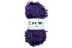 Buvemu Eyelash Fun Fur Yarn 100 Gram (3.53 Ounces) 175 Yards (160 Meters) (Purple)