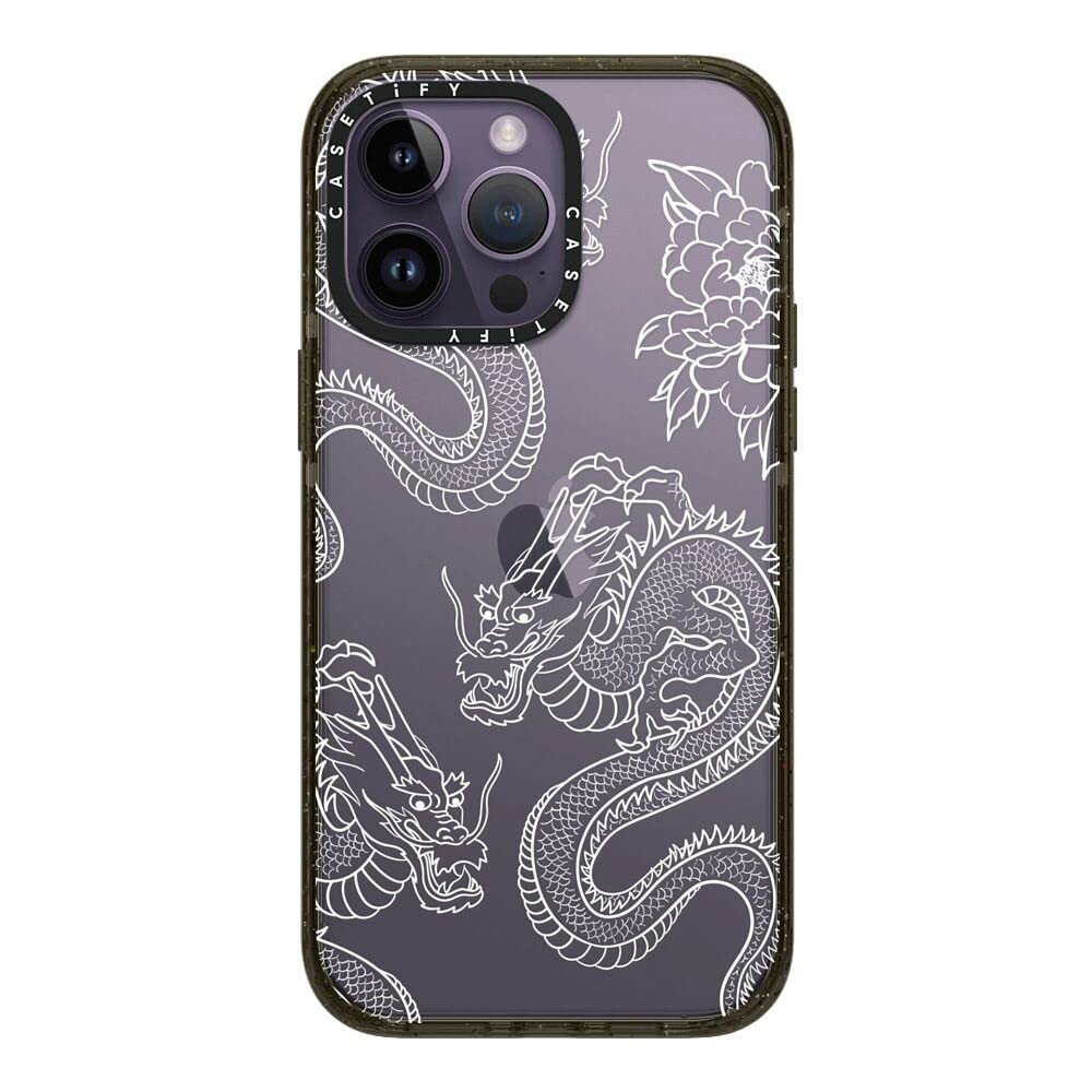 CASETiFY Impact iPhone 14 Pro Max Case [4x Military Grade Drop Tested / 8.2ft Drop Protection] - Dragons - Glossy Black — image 1