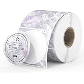 MUNBYN 2 Inch Round Shell Texture Thermal Labels, Direct Waterproof Circle Thermal Sticker Labels for Small Business, 500 Sheets/Roll (Purple)