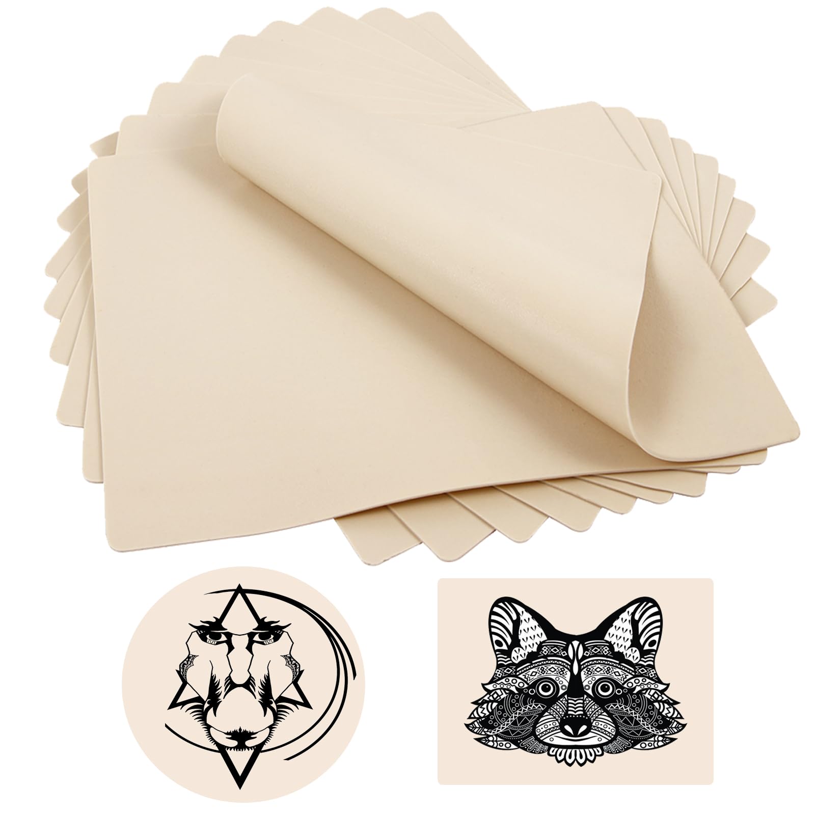 Rayyl 20pcs Fake Skin Tattoo Practice Skin 15 x 20cm Thin Sheets for Realistic Tattoo Training, Essential Kit for Artists & Beginners