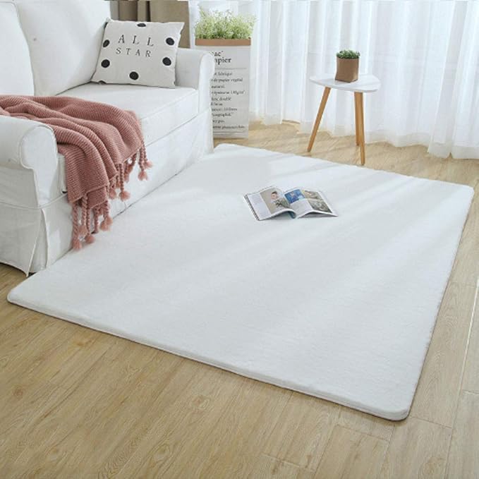 Faux Rabbit Fur Rug, Super Soft Furry Wool Carpet Plush Furry Rug for