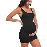 Arearief Women’s Maternity Sleeveless Tank Tops, Pregnancy Belly Support Shapewear Baby Shower Bodycon Dress Workout Shirts