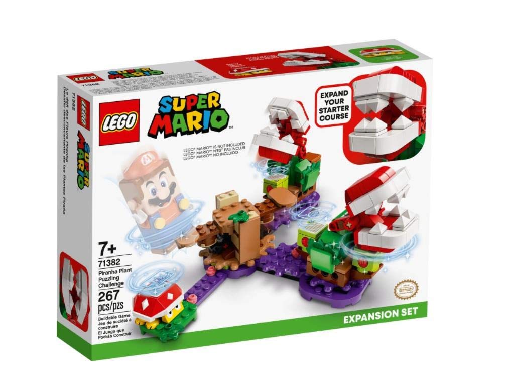 LEGO 71382 Super Mario Piranha Plant Puzzling Challenge Expansion Set, Soda Jungle Collectible Modular Playset with Spiny Figure