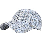 Women's Stylish Plaid Tweed Baseball Cap Fall Winter Classic Casual Dad Hat Fashion Adjustable Hat