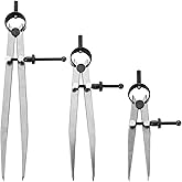 LDHHYH 3 Pack Adjustable Spring Wing Divider, 4/6/8 Inch Steel Lockable Divider Wing Compass, Precision Compass Geometry Tool for Drawing Drafting Woodworking Leather Craft