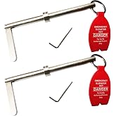 YnFag 2 Pack Emergency Key Elevator Door Key for Door Elevator Firefighter Tools Universal Drop Key with Large Tag Ring (2)