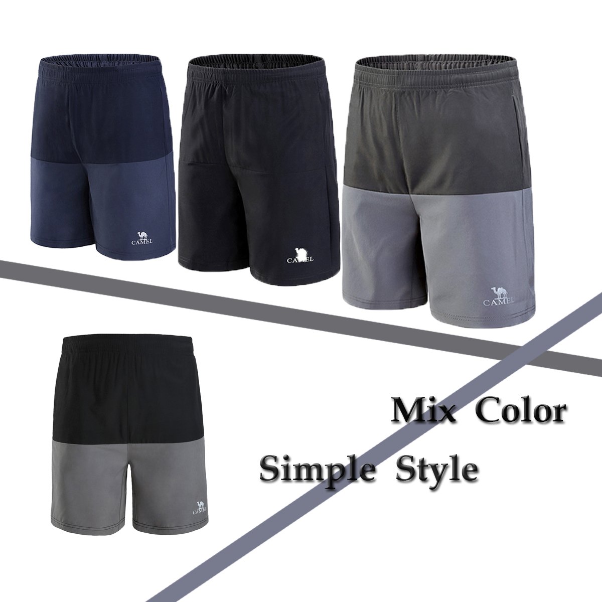 Camel Pantalones Cortos para Hombres Corriendo Pantalones de Entrenamiento de Gimnasio de Secado rápido Cortos atléticos Respirables equipados