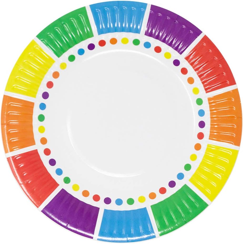 Rainbow Value Party Supplies Pack (58+ Pieces for 16 Guests), Value Party Kit, Rainbow Party Plates, Rainbow Birthday, Napkins, Forks, Tableware: Health & Personal Care