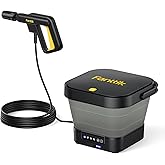 Fanttik NB8 Fold Cordless Electric Pressure Washer w/3.2Gal Tank, 5-in-1 Nozzle, Max 220PSI, 10FT Hose, 4000mAh Lithium Battery, Type-C Charging, Portable Sprayer Washer for Camping, Pet Cleaning