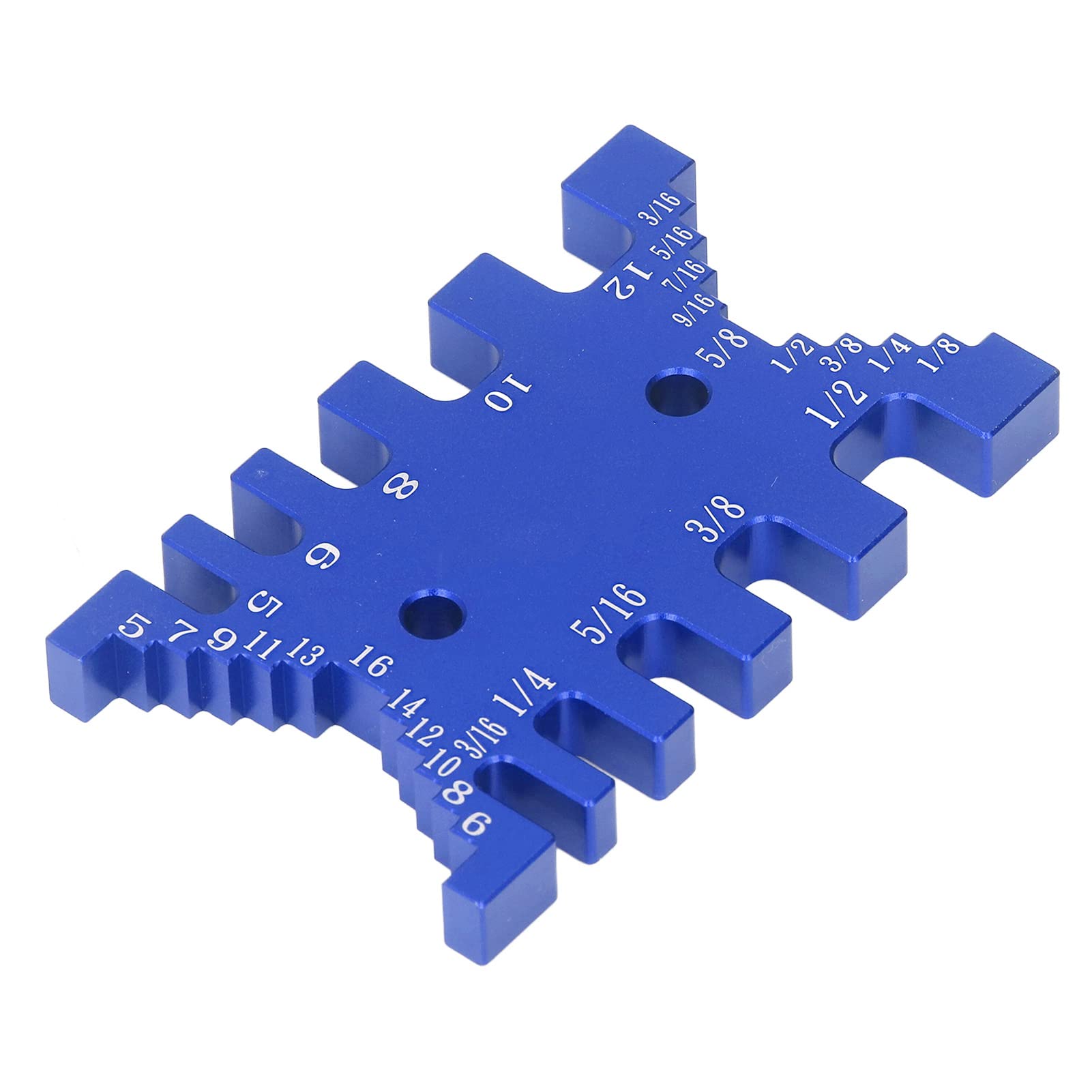 Tenon Caliper, Dovetail Jig Tenon Caliper Aluminum Metric Imperial Scale Card Measuring Woodworking Tool Dovetail Jig Carpentry Router Saw, Rulers(Blue)