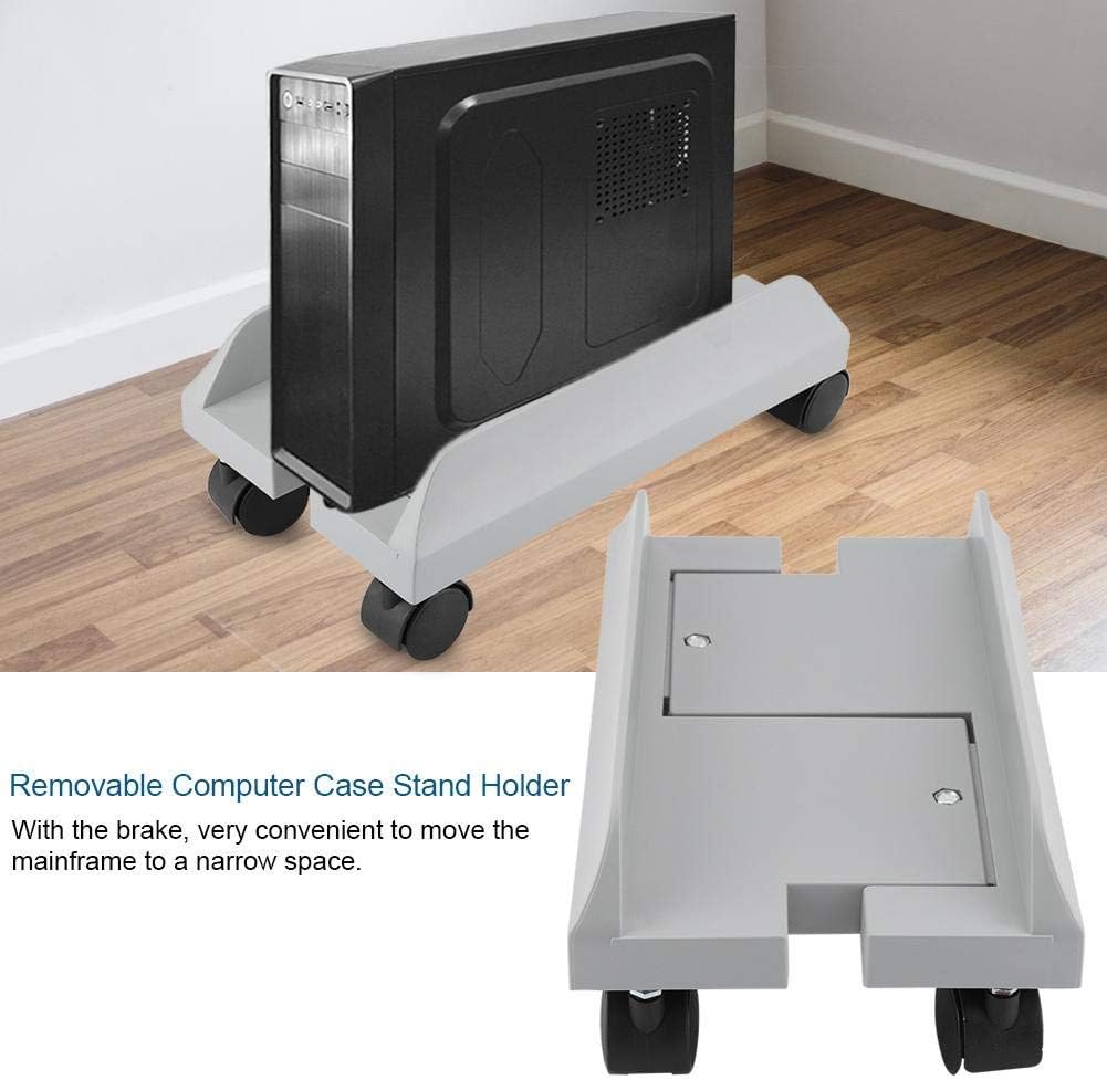 CPU Stand Mobile Desktop Tower Computer Floor Stand Rolling Caster Wheels Adjustable Width Universal PC Computer Holder Cart with 4 Caster Wheels (Black-B) : Office Products