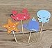 Yunko Set of 24 Sea Creature Cake Cupcake Decorative Cupcake Topper for Kids Birthday Party Themed Party Baby Shower