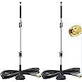 Bingfu Dual Band WiFi 2.4GHz 5GHz 5.8GHz 9dBi Magnetic Base SMA Male Antenna (2-Pack) for Wireless Vedio Security Camera Surveillance Recorder Truck Trailer Rear View Backup Camera Reversing Monitor