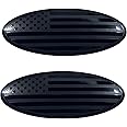 ZSJO Fit Ford F150 Emblem, 9.5 inch Overlay Front Grille Tailgate Rear Aluminum Oval American Black Flag Emblem fit Ford F150 2015 2016 2017 2018 2019 2020 2021(2 Pieces)