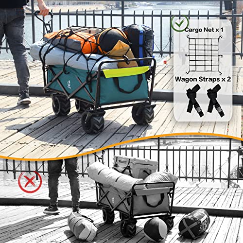 Collapsible Heavy Duty Folding Wagon Cart Utility Wagon All Terrain Beach Wheels Adjustable