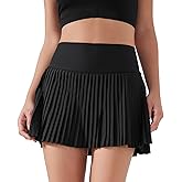 buaefxb Pleated Tennis Skirts for Women with Shorts High Waist Tummy Control Skorts with Pockets Athletic Golf Running Skort