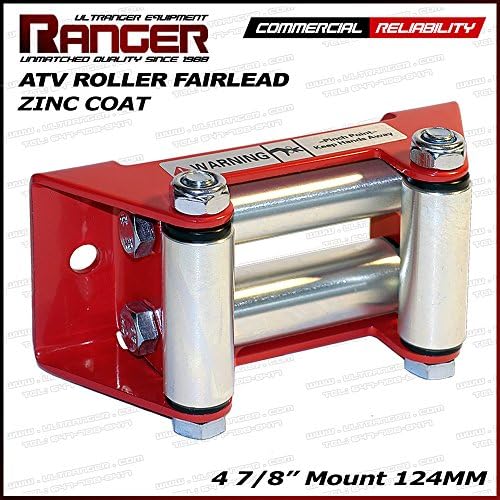 Ranger ATV Winch Roller Fairlead 4 7/8" (124MM) Mount for 2000-3500 LBs ATV Winch by Ultranger Glossy (Red)