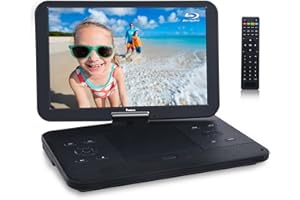 NAVISKAUTO 17.5" Portable Blu-Ray DVD Player with 15.4" 1920X1080 HD Large Screen, 4000mAh Rechargeable Battery, Support HDMI in/Out, USB/SD Card Reader, MP4 Video Playback