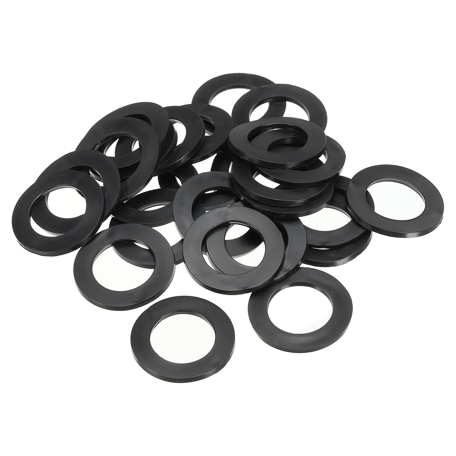 PATIKIL M24 Rubber Flat Washer, 40 Pack 24mm ID 35mm OD 3mm Thick Sealing Spacer Gasket Ring for Faucet Pipe Water Hose Fastener Bolt, Black — image 1