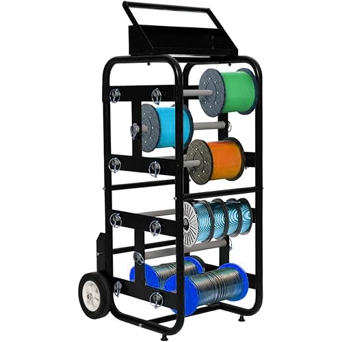 Wheelable Cable Rack Hymula Wire Spool Rack Dispenser – Multiple Axle Cable Caddy with ...