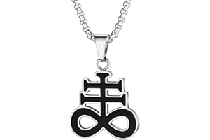 Unisex Satanic Jewelry Amulet Necklace Cool Looking, Vintage Leviathan Cross, Lucifer Necklace, Silver/Gold/Black 316L Stainl