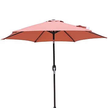 Island Umbrella NU5447TC Hexagon Market Umbrella Patio, Terra Cotta