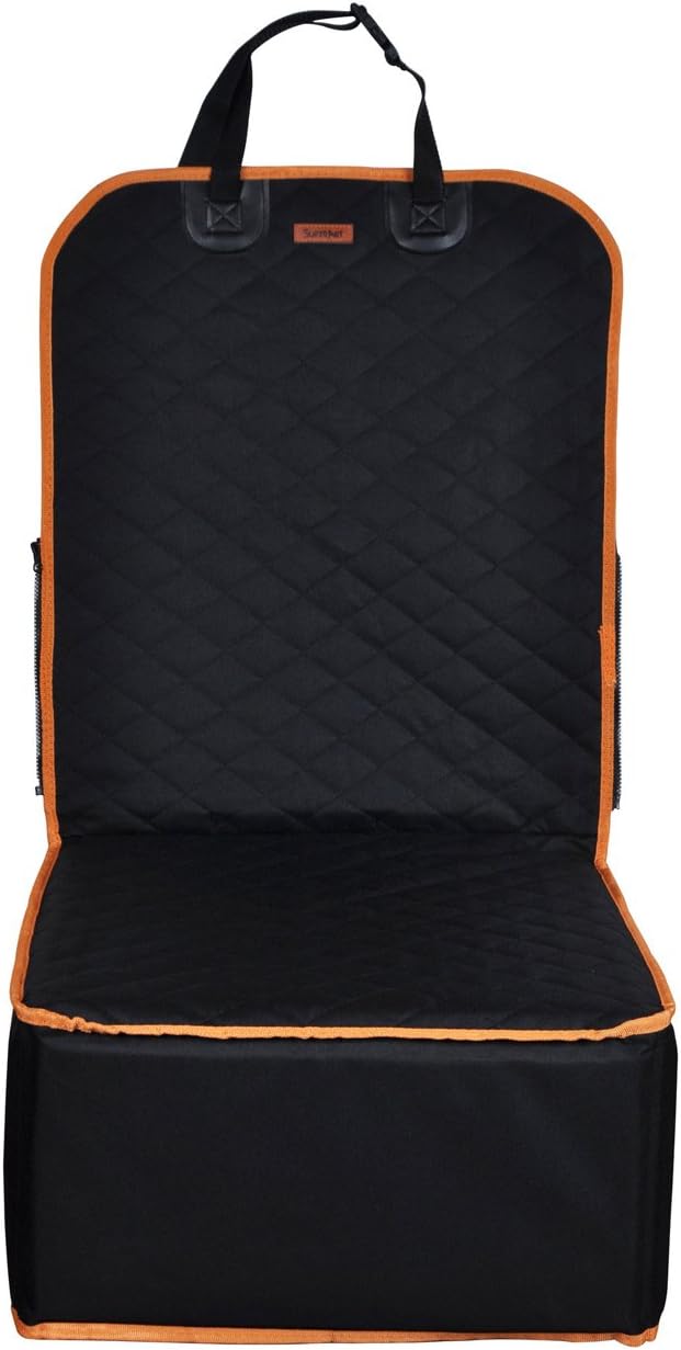 Pet Front Seat Cover Waterproof Dog Seat Cover with Safe Seat Belt for All Cars, Trucks & SUVs Black