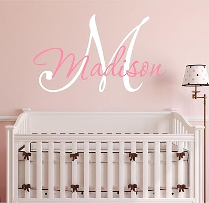 Amazon Com Nursery Custom Name And Initial Wall Decal Sticker 16