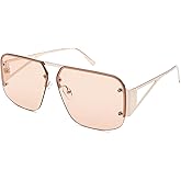Melpomenia Trendy Aviator Sunglasses for Women Men Retro Metal Rimless Frame Shades Lentes De Sol Para Mujer
