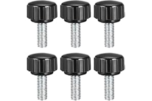 uxcell 6pcs Knurled Clamping Knobs M5 x 15mm Metric Zinc Plated Carbon Steel Male Thread Thumb Screw on Type 16mm Plastic Rou