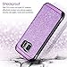 Galaxy S7 Edge Case, Samsung Galaxy S7 Edge Case, BENTOBEN 2 in 1 Luxury Glitter Bling Hybrid Hard Cover Sparkly Shiny Faux Leather Shockproof Bumper Protective Case for Samsung Galaxy S7 Edge, Purple
