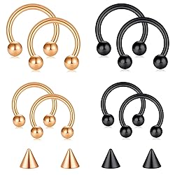 D.Bella Nose Rings Hoops 20 Gauge Horseshoe