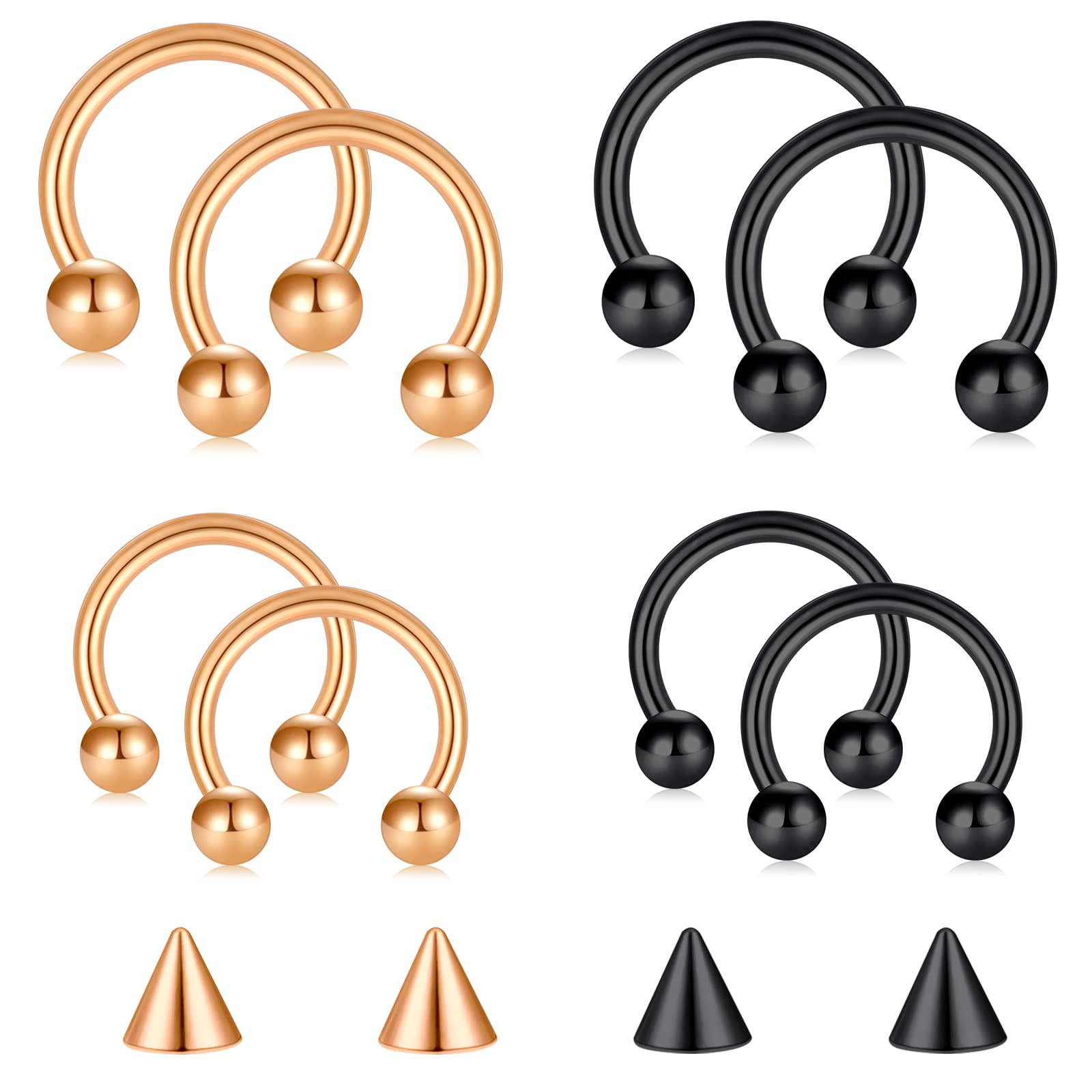 D.Bella Nose Rings Hoops 20 Gauge Horseshoe