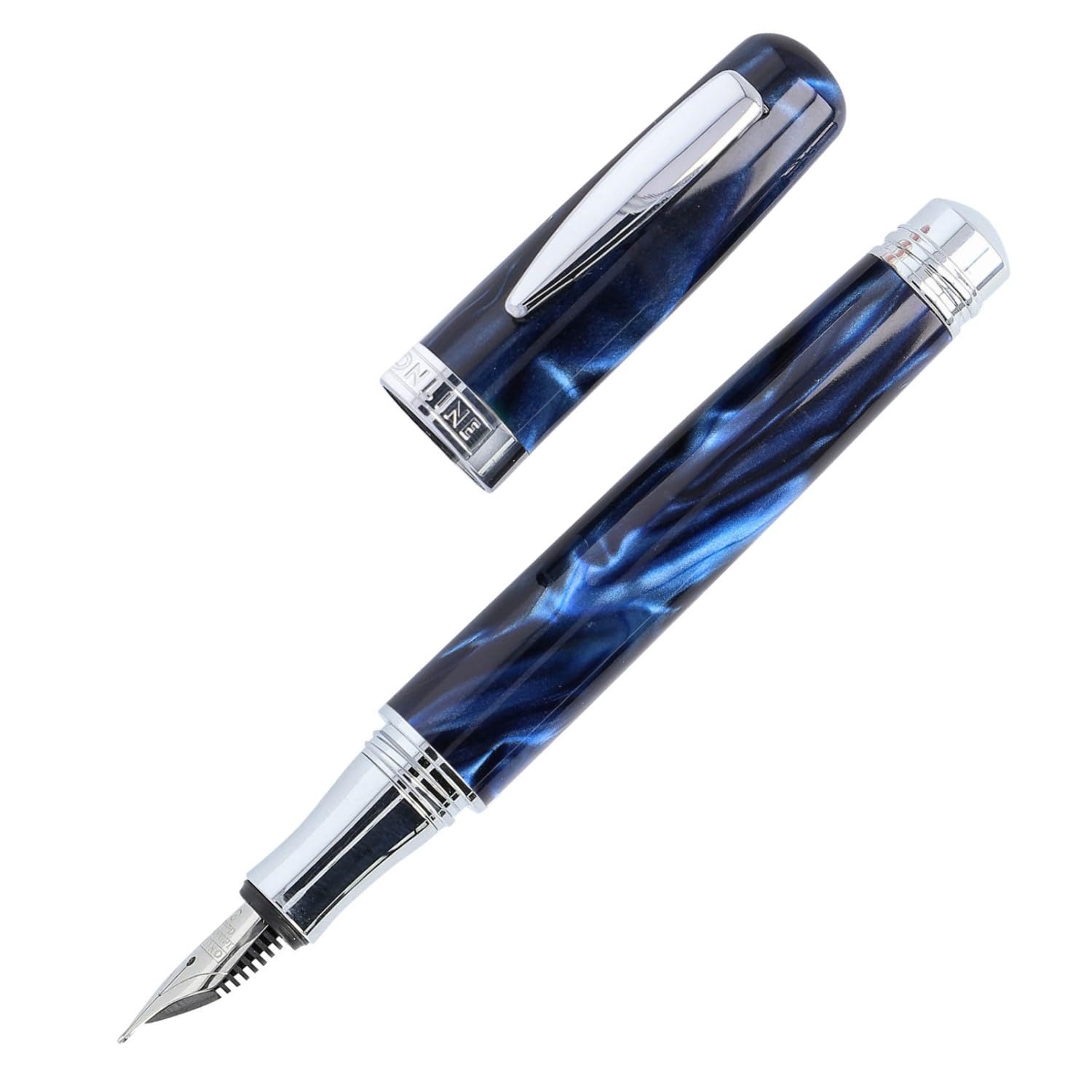 Online 44006 Bohemian Art Blue I Fountain Pen Made of Resin and Acrylic I High-Quality Fountain Pen with Iridium Nib M (Medium) I Fountain Pen for Standard Ink Cartridges I in Elegant Retro Gift Box