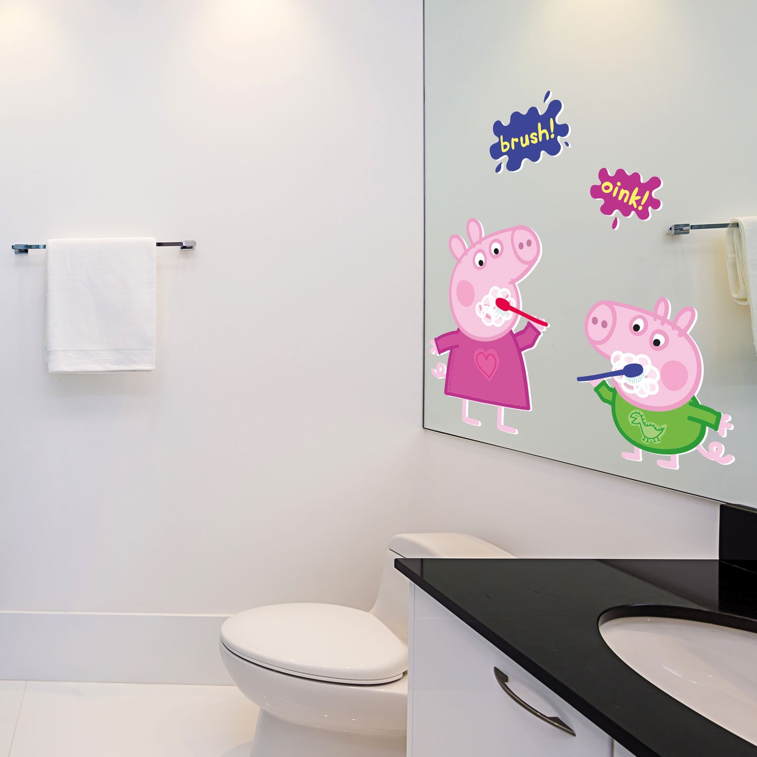 Peppa Pig and George brushing teeth wall stickers | Official Peppa Pig wall stickers range
