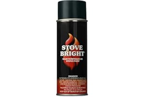 WOODEZE Stove Bright - High Heat Spray Paint | 1200°f Heat Resistant | Satin Finish For Wood Stoves, Fireplaces, Bbqs, Mufflers | Rust & Scratch Resistant | Charcoal Black Spray Paint For Metal | 12oz Can