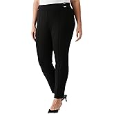 Rafaella womens 28" Plus Size Slim Ankle Pant With Hardware, Pull-on Waist With Slimming Panel, Stretch, Classic Fit