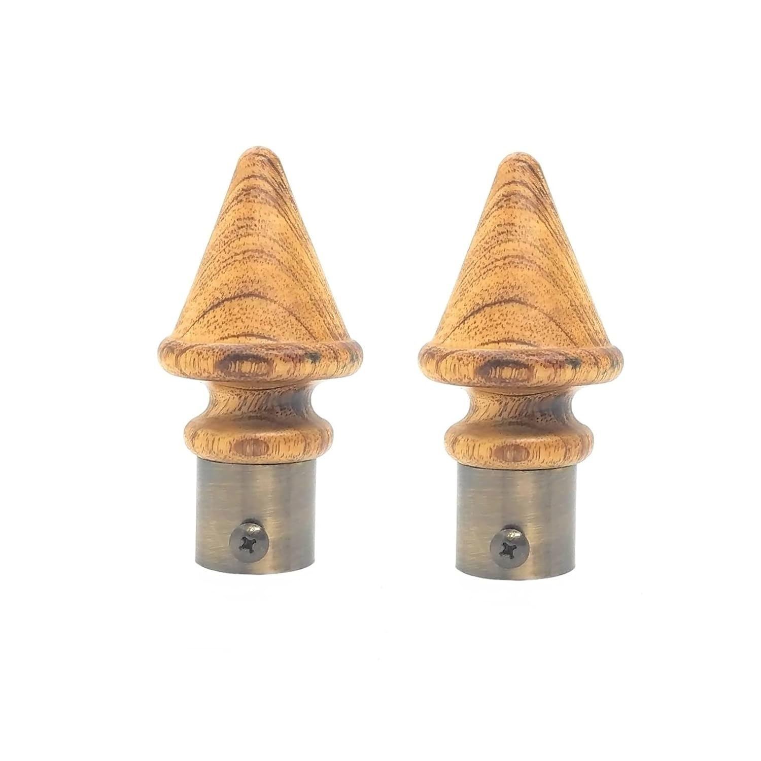 Buy FAPBADRI Wooden Curtain Finials with Antique Gold Base for Any 1