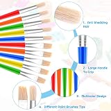 anezus Kids Paint Brushes Set 30 Jumbo Round & Large Flat Brushes view 5