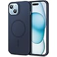 ESR for iPhone 15 Case with MagSafe, Supports Magnetic Charging, Slim Liquid Silicone Case, Shock Absorbing, Screen and Camera Protection, Cloud Series, Dark Blue