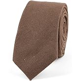 TAGERWILEN Cotton Solid Skinny Men's Necktie 2.36" Tie