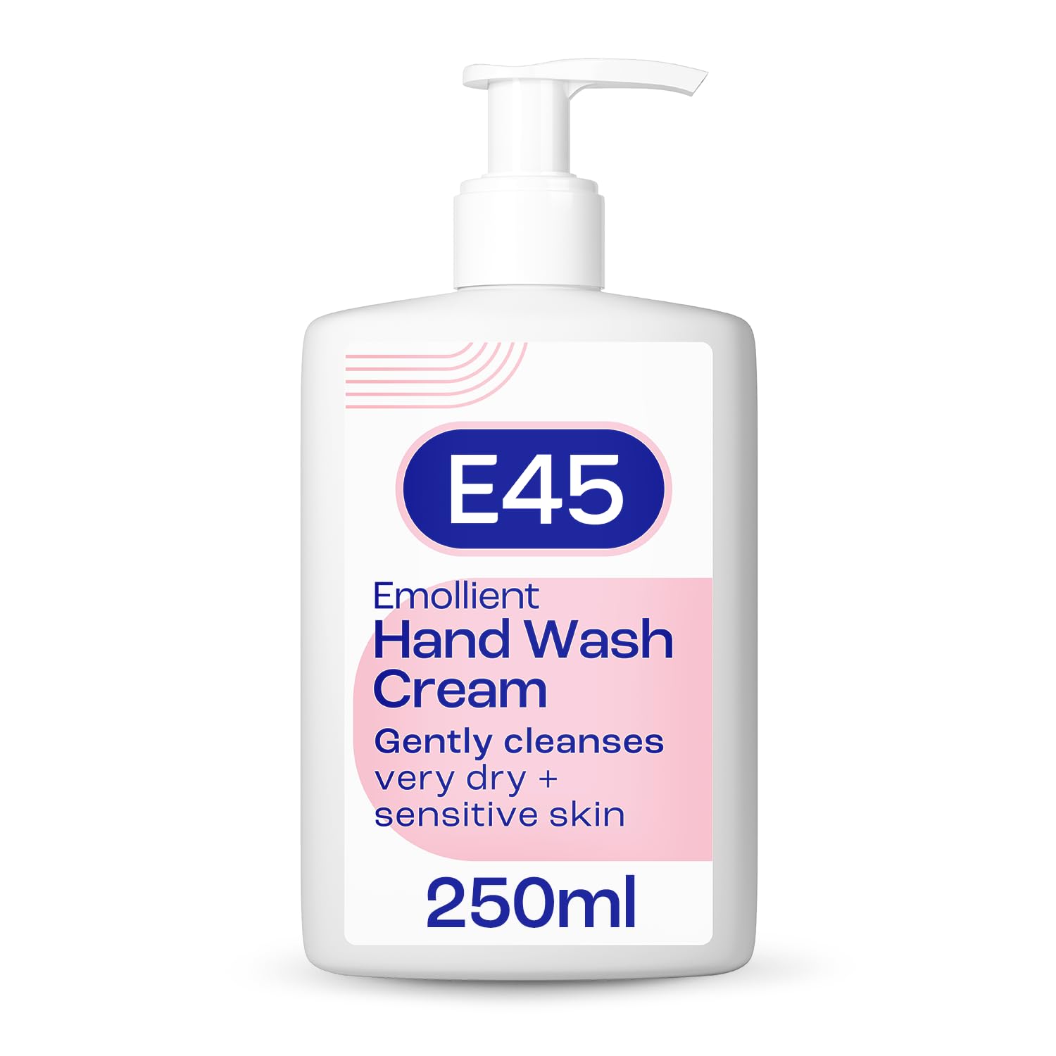 E45 Hand and Body Wash Cream - Relieve Dry, Itchy & Irritated Eczema Prone Skin - 250ml - Gently Cleanses Very Dry and Sensitive Skin - Dermatological Soap Free Emollient