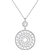 S925 Sterling Silver Long Chain Sweater Necklace for Women Statement Pendant Fringe Necklaces Jewelry Gift