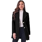 Allegra K Women's Elegant Overcoat Notched Shawl Collar Single Breasted Outerwear Winter Long Coat
