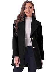 Allegra K Women's Elegant Notched Lapel Button